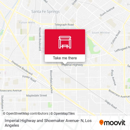 Imperial Highway and Shoemaker Avenue- N map