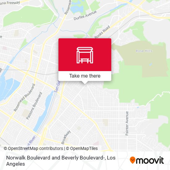 Norwalk Boulevard and Beverly Boulevard- map
