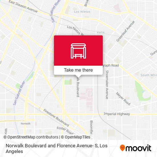 Norwalk Boulevard and Florence Avenue- S map