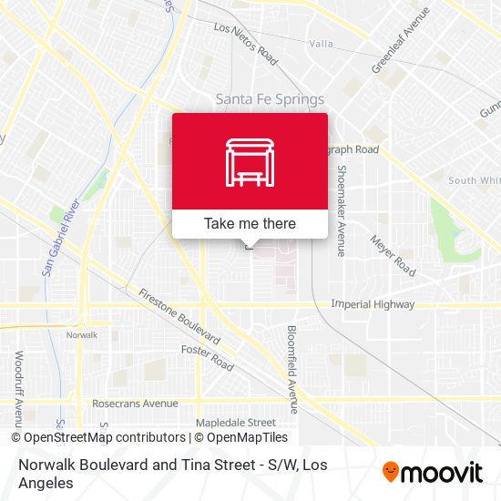 Norwalk Boulevard and Tina Street - S / W map