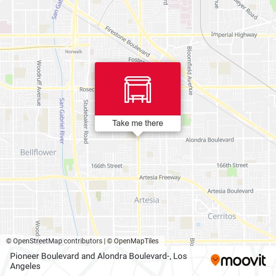 Pioneer Boulevard and Alondra Boulevard- map