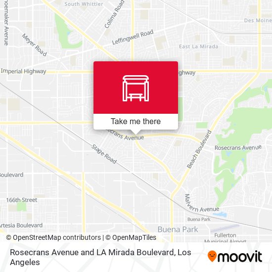Rosecrans Avenue and LA Mirada Boulevard map