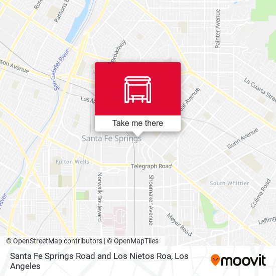 Santa Fe Springs Road and Los Nietos Roa map