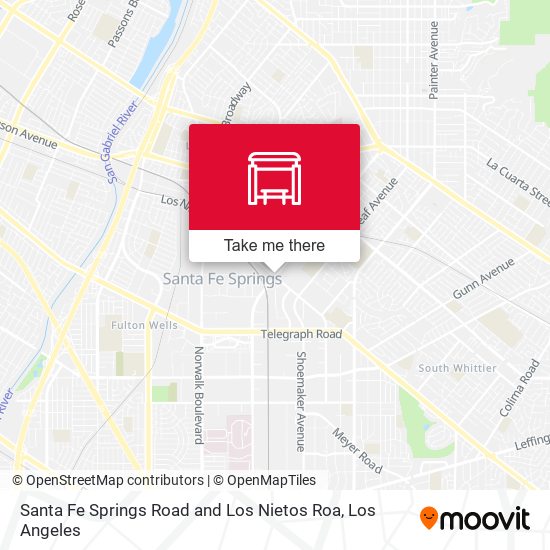 Santa Fe Springs Road and Los Nietos Roa map