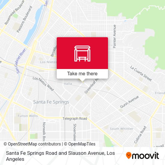 Santa Fe Springs Road and Slauson Avenue map