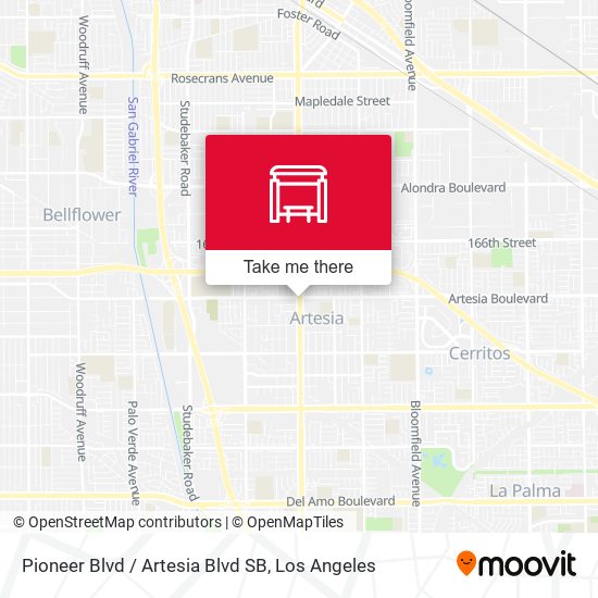 Mapa de Pioneer Blvd / Artesia Blvd SB