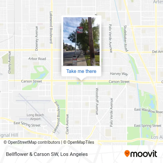 Bellflower & Carson SW map