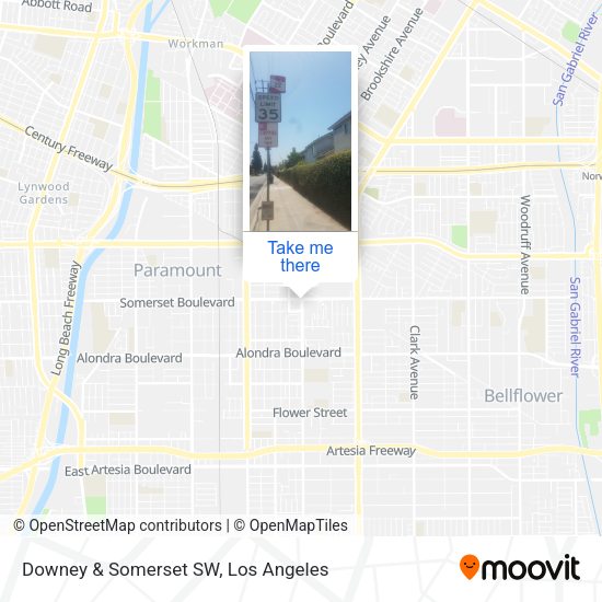 Downey & Somerset SW map