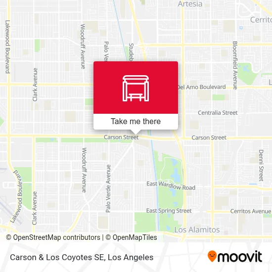 Carson & Los Coyotes SE map