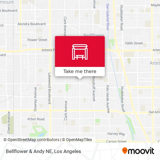 Bellflower & Andy NE map