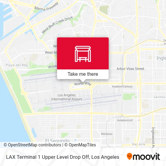 LAX Terminal 1 Upper Level Drop Off map