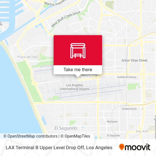 LAX Terminal B Upper Level Drop Off map