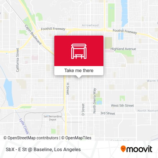 SbX - E St @ Baseline map