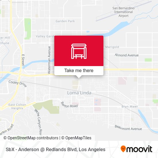 SbX - Anderson @ Redlands Blvd map