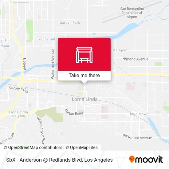 SbX - Anderson @ Redlands Blvd map