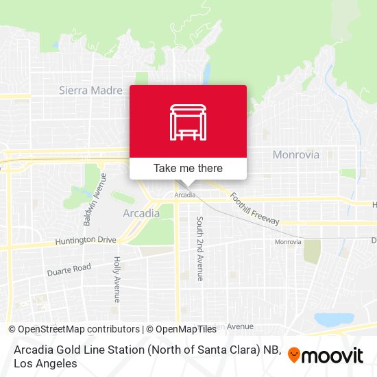 Mapa de Arcadia Gold Line Station (North of Santa Clara) NB