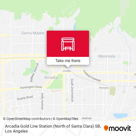 Mapa de Arcadia Gold Line Station (North of Santa Clara) SB