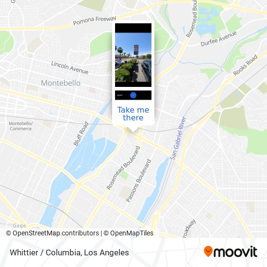 Mapa de Whittier / Columbia