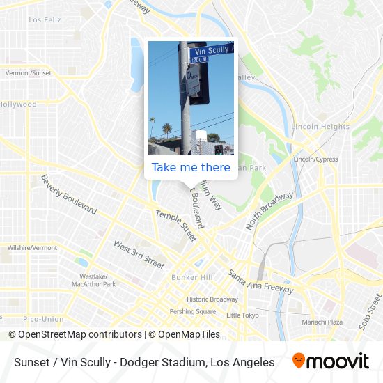 Mapa de Sunset / Vin Scully - Dodger Stadium
