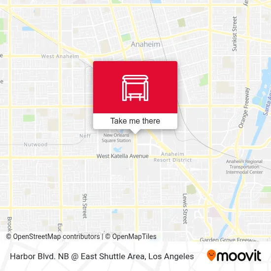 Harbor Blvd. NB @ East Shuttle Area map