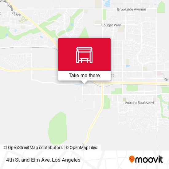 4th St and Elm Ave map
