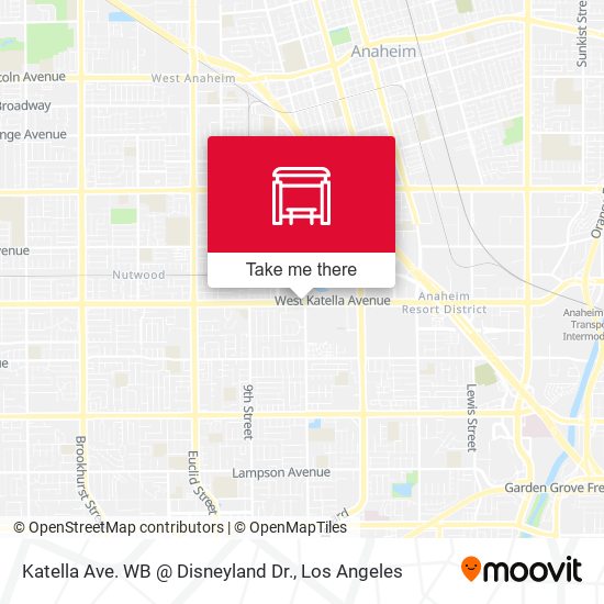 Katella Ave. WB @ Disneyland Dr. map