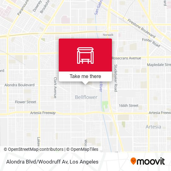 Mapa de Alondra Blvd/Woodruff Av