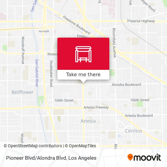 Mapa de Pioneer Blvd/Alondra Blvd
