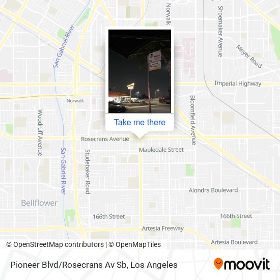 Pioneer Blvd/Rosecrans Av Sb map