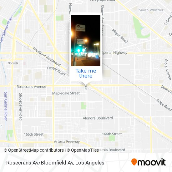 Rosecrans Av/Bloomfield Av map