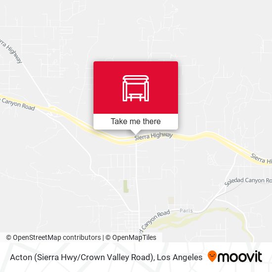 Mapa de Acton (Sierra Hwy / Crown Valley Road)