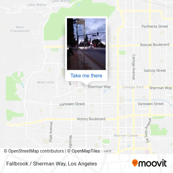 Fallbrook / Sherman Way map
