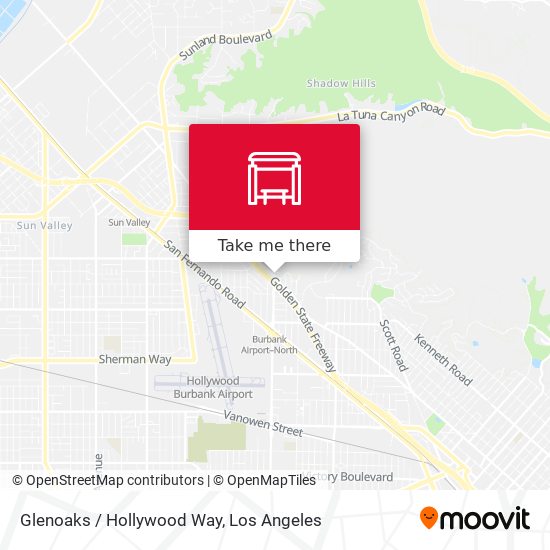 Glenoaks / Hollywood Way map