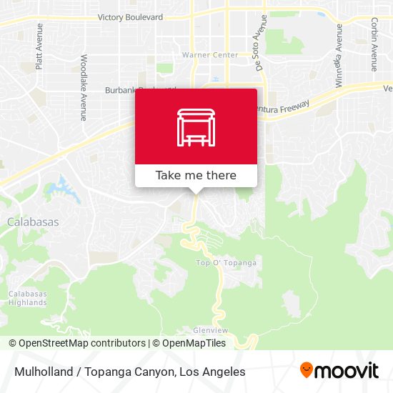 Mulholland / Topanga Canyon map