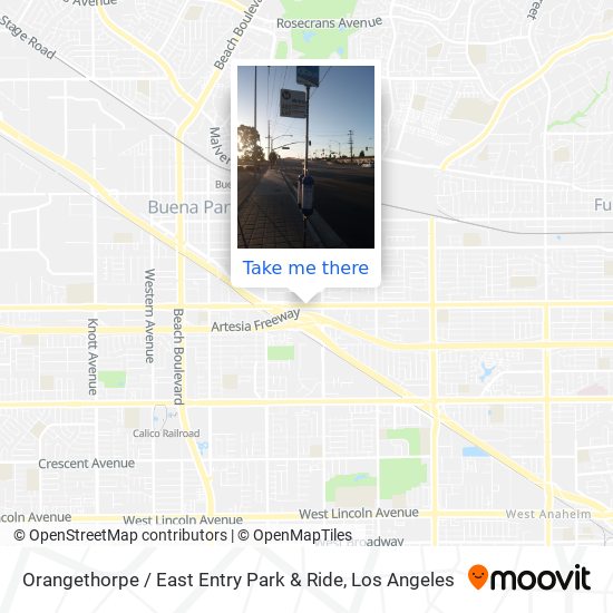 Mapa de Orangethorpe / East Entry Park & Ride