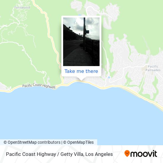 Mapa de Pacific Coast Highway / Getty Villa