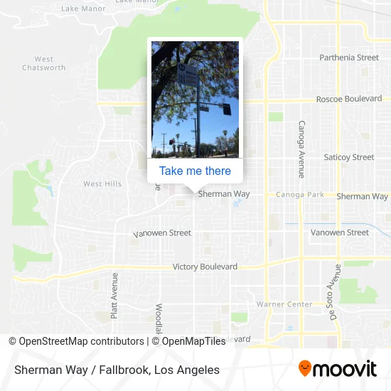 Sherman Way / Fallbrook map
