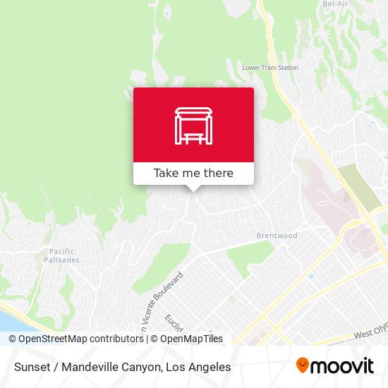 Sunset / Mandeville Canyon map