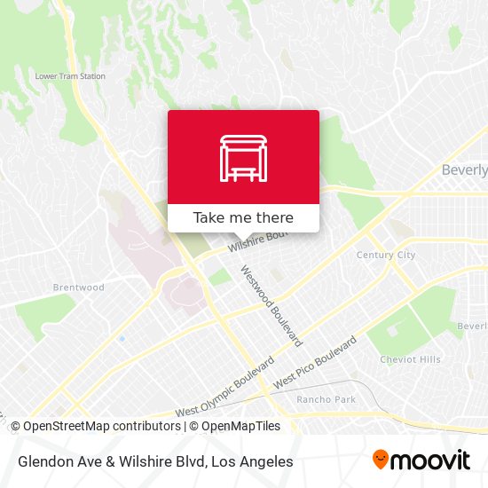 Glendon Ave & Wilshire Blvd map