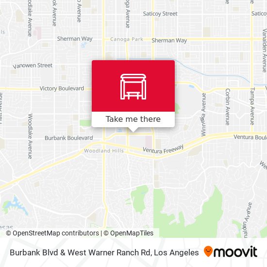 Burbank Blvd & West Warner Ranch Rd map