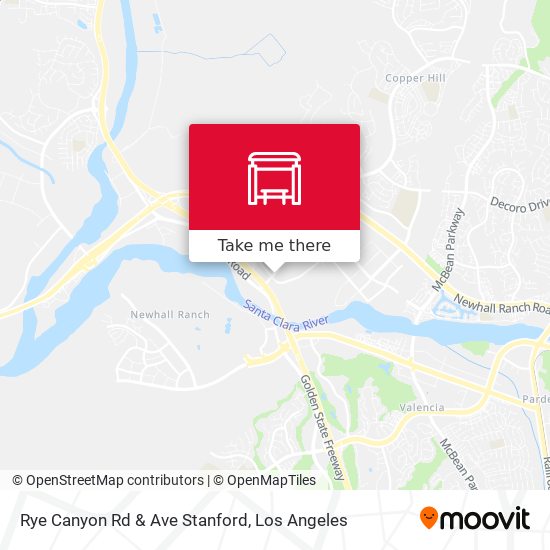 Rye Canyon Rd & Ave Stanford map