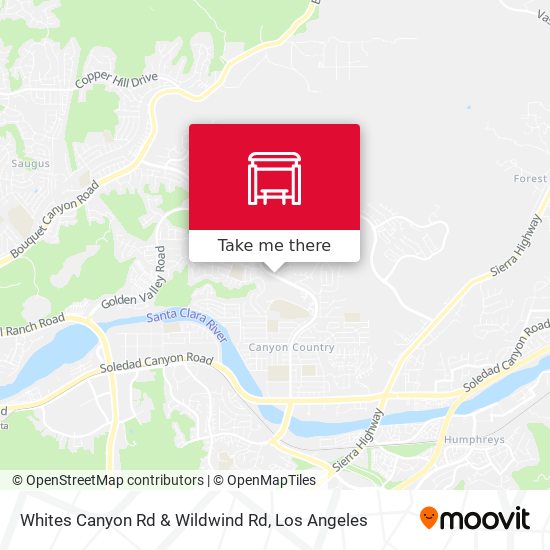 Whites Canyon Rd & Wildwind Rd map