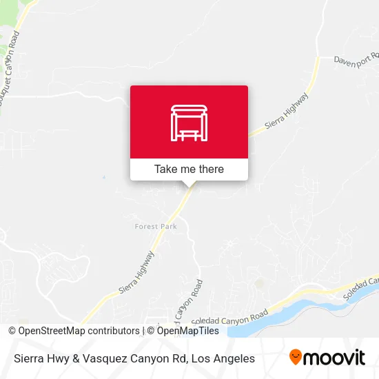 Sierra Hwy & Vasquez Canyon Rd map
