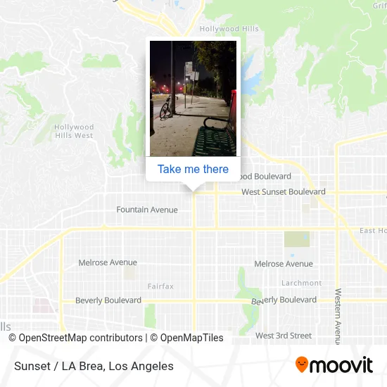 Sunset / LA Brea map