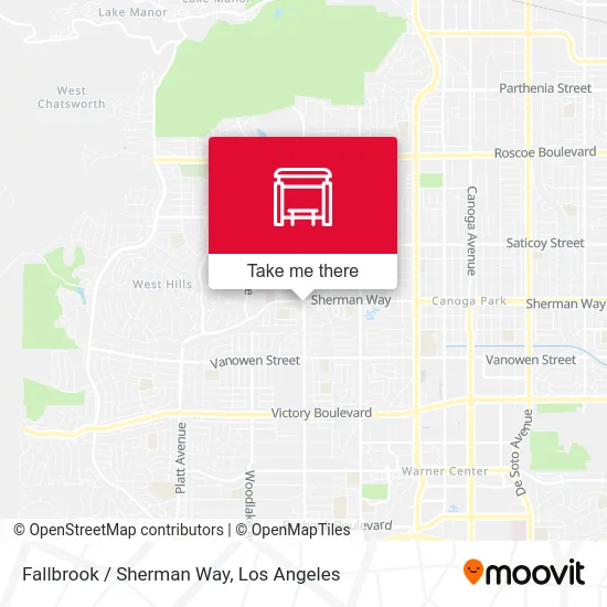 Fallbrook / Sherman Way map