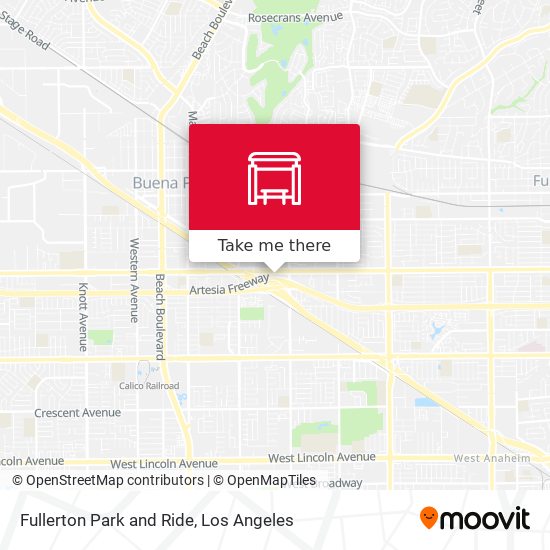 Fullerton Park and Ride map