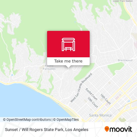 Sunset / Will Rogers State Park map