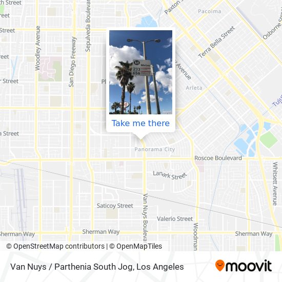 Van Nuys / Parthenia South Jog map