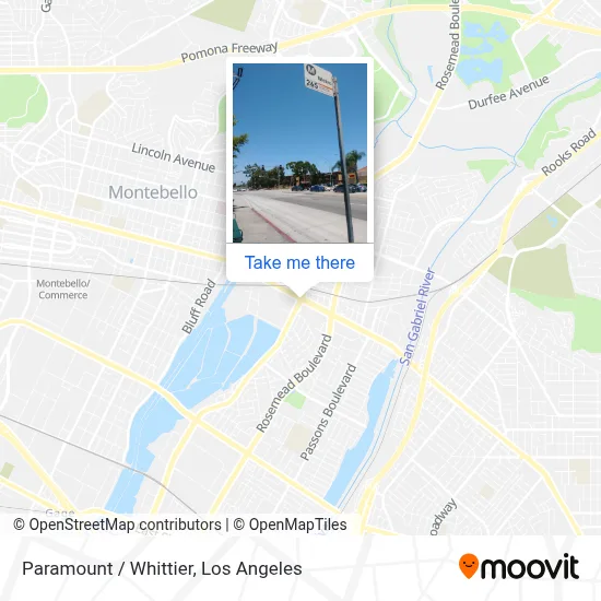 Paramount / Whittier map