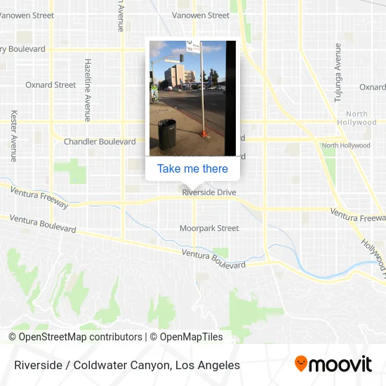 Riverside / Coldwater Canyon map